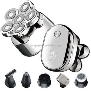 6 en 1 multifonction étanche <span class=keywords><strong>petit</strong></span> crâne tête machine électrique affichage LED <span class=keywords><strong>rasoir</strong></span> portable sans fil <span class=keywords><strong>rasoir</strong></span> facial pour hommes - Product Image 1