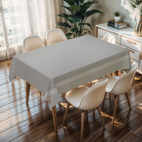 Nappe rectangulaire en PVC brun clair RNPT, résistante aux taches, facile à nettoyer, pour table à manger, dîner en famille