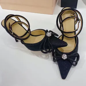 Sepatu desainer dan tas cocok set tumit berlian imitasi untuk wanita mode stilletoes hak tinggi