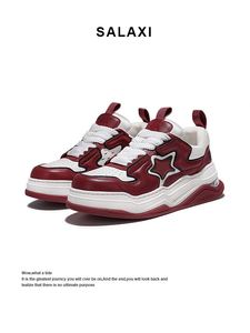 รองเท้าดาราพื้นหนาดีไซเนอร์สำหรับผู้ชายรองเท้าลำลองระบายอากาศสวมใส่สบายในฤดูร้อนของผู้หญิงหนังแท้กันกระแทก - Product Image 2