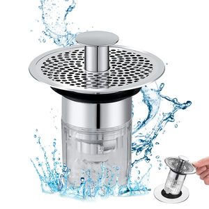 Anti-colmatage tamis rebond noyau Push Type crépine de vidange Double Filtration séparable salle de bain évier <span class=keywords><strong>bouchon</strong></span> <span class=keywords><strong>bouchon</strong></span> de vidange - Product Image 1