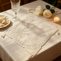 Applique en dentelle florale perlée de style européen, broderie DIY de strass et perles pour robe de mariée, chapeau, vêtement, écologique
