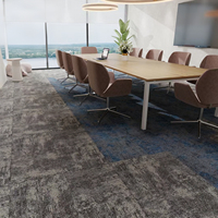Tapis carré moderne à dégradé 50x50cm, en polypropylène, à rayures, avec support EVA, pour bureaux commerciaux, salons, hôtels, casinos, aéroports