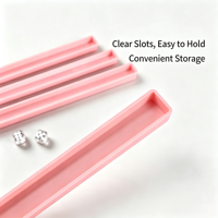 JOYLINK Support de tuiles en plastique en forme de U pour mini mahjong, lot de 4 pièces, rose, pour table de jeu de mahjong