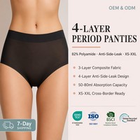 Culottes menstruelles taille haute 4 couches anti-fuites grande taille pour flux abondant absorbantes imperméables pour femmes