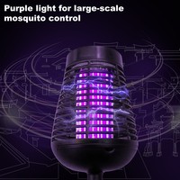 Zonne-Energie Muggenmoordenaar Lamp Led Bug Zapper Buiten Tuinlicht Met Waterdichte Vlameffect Decoratieve Oplaadbare Insectenval