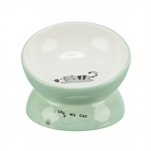 Comedero de Cerámica para Mascotas 0.15 L 13 Cm Blanco Salvia Diseño I Love My Cat - Product Image 2