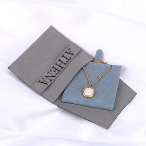 8*8 Cm Luxury Microfiber Necklace Bracelet Storage Jewelry Pouch Customized Small <b>Gift</b> <b>Envelope</b> Jewelry Bag - Product Image 5