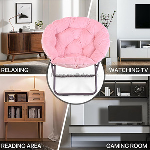 Sedia da Spiaggia Pieghevole Imbottita in Acciaio a Forma di Luna per Esterni, Campeggio, Soggiorno e Giardino - Product Image 6