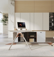 Bureau de direction moderne en L, poste de travail pour manager, bureau informatique extensible en bois durable, montage facile