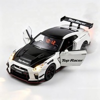 Réveil en forme de voiture de course pour la décoration de chambre, corps en alliage avec son de moteur et affichage LED, réveil miroir