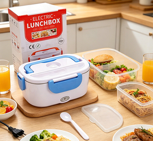 Lonchera Eléctrica con Calefacción 2 en 1, Uso Dual para Auto y Hogar, Contenedor de Alimentos de Acero Inoxidable 304 de 1.5L, Bolsa Bento KL03005 - Product Image 1