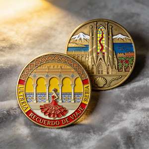 Pièce de Monnaie Souvenir de Pèlerinage Espagnol en Alliage de Zinc Moulé sous Pression de Qualité Supérieure 2026, Haute Relief 3D, Gravée sur Mesure, Pièces de Collection de Voyage - Product Image 2