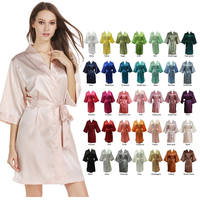 Albornoz de satén de seda de lujo al por mayor para mujer, ideal para novias, damas de honor, camisones, fiestas de boda, batas de baño y ropa de dormir.
