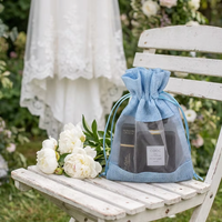 Pochette en jute naturelle avec cordon de serrage et fenêtre transparente, sac écologique durable et réutilisable pour le savon, les bonbons, le maquillage, les cadeaux, le rangement