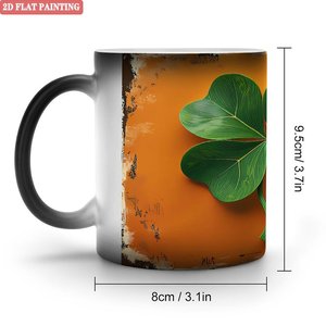 Frosted Black <b>Ceramic</b> 11oz Heat Changing Magic Mug With Anti Slip Bottom Stable Design - Product Image 1