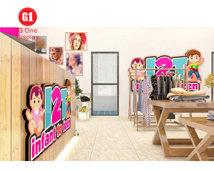 ตกแต่งภายในร้านขายสินค้าเด็กแบบมืออาชีพ ชั้นวางเสื้อผ้าเด็กแบบสั่งทำ ร้านขายของเด็กทันสมัย - Product Image 4