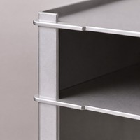 Table console cube moderne en aluminium brossé fait main avec étagère ouverte, table de chevet pour salon, chambre, hôtel, salle à manger