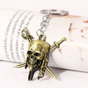 Caribbean Pirates Keychain Skeleton Shape Punk Keyring Vintage Aztec Gold Coin Captain Jack Pendant Charm <b>Key</b> <b>Chains</b> - Product Image 3