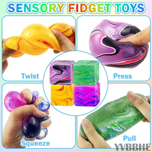 Jouets sensoriels Fidget Cube, balles anti-stress à presser pour enfants et adultes, jouet sensoriel en forme de boule de maltose et de sucre glacé pour l'anxiété, le TDAH et l'autisme - Product Image 4
