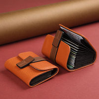 Nouveauté Portefeuille Porte-cartes RFID pour Femmes Mode Tendance Fermeture à Bouton Porte-cartes de Crédit 11 & 18 Fentes pour Cartes Étui Accordion