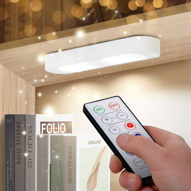 Modern Wireless LED Light Bar Wall-Mounted Under Cabinet Lights for Living Room and Kitchen with Remote Control