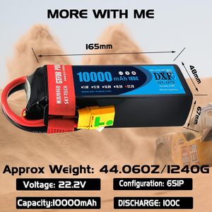 DXF <span class=keywords><strong>2</strong></span> gói Pin Lipo, 6S Lipo 22.2V, 10000mAh, 100c, xt90s kết nối, cho máy bay không người lái, máy bay RC, xe tải, máy bay trực thăng và nhiều hơn nữa - Product Image 3
