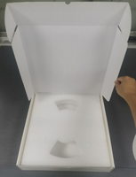 Boîte d'avion en papier creux spécial pour planche de barbecue rotative boîte d'emballage de protection de l'environnement avec polystyrène blanc