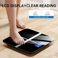 Timbangan Kamar Mandi Digital Monitor Berat Badan Maksimal 180kg Layar LED Definisi Tinggi Indikasi Suhu Dalam Ruangan untuk Penggunaan Sehari-hari
