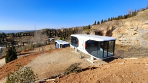 Materiali hobbit piccola casa prefabbricata con 2 camere da letto contenitore spazio capsula house - Product Image 5