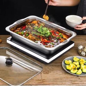 Hotel commerciale cucina rettangolo in acciaio inox cibo più caldo eco-friendly in metallo <span class=keywords><strong>Pizza</strong></span> biscotto forno teglie teglie piatti - Product Image 5