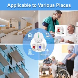 Système d'alerte médicale certifié CE avec 2 bracelets <span class=keywords><strong>SOS</strong></span> étanches pour les maisons de retraite, dispositif d'appel d'urgence - Product Image 5