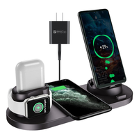 Chargeur sans fil 6 en 1, support de montre, pliable, chargeur d'écouteurs, charge rapide 10w 15w pour iPhone Android