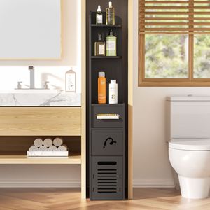 Oushumei Bathroom Storage <b>Cabinet</b> 4 Layers <b>Corner</b> Freestanding Shelf For Toilet With Durable Design - Product Image 3