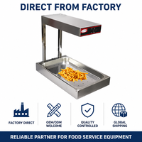 Gewerblicher Pommes-Frites-Wärmer mit Thekenvitrine und Kuchenpräsentationsfach, 220V für Restaurants
