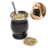 Tasses à Yerba en acier inoxydable 8 onces Mate Gourd Mate Tea Tumbler Bombilla Set 12 oz Mate Cup Cocido Thermos avec tasse à paille en métal