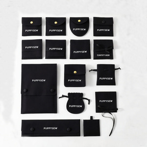 Custom Small Envelope Velvet Microfiber Jewelry <b>Watch</b> Necklaces Drawstring Pouches Bag with Logo Insert Packaging Wholesale - Product Image 5