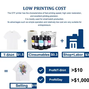 稳定的摇床烤箱60厘米I3200A1 XP600纺织Dtf印刷机，用于印刷小型企业t恤 - Product Image 2