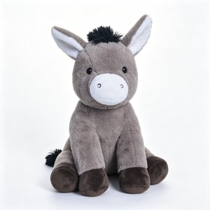 Âne en peluche personnalisé, jouet âne en peluche, âne en peluche assis, âne en peluche gris - Product Image 3