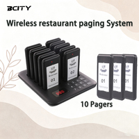 Système de pagers sans fil pour restaurant, 10 pagers, pour une gestion efficace des files d'attente, café, pâtisserie, food truck, cour