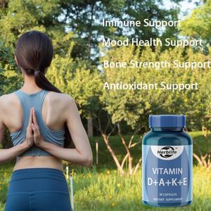 Capsules de vitamines D+A+K+E personnalisées à succès pour adultes – Compléments alimentaires à base de plantes (OEM/ODM) - Product Image 3
