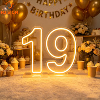 Chiffres lumineux LED personnalisés 4ft 5ft pour fournitures de fête d'anniversaire, enseigne néon RGB, lettres géantes lumineuses, décoration de mariage, signalétique