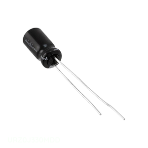 Condensador Original de Aluminio con Orificio Pasante, 33UF, 20%, 6.3V, RADIAL TH URZ0J330MDD, 33 uF - Product Image 1