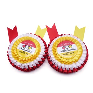 Bán Buôn Tùy Chỉnh 3 Inch 58Mm Hoa Hồng Hoa Nút Huy Hiệu Nhảy Giải Thưởng Ngựa Ribbon Huy Hiệu Handmade In Giải Thưởng Ribbon Hoa Hồng - Product Image 1