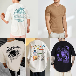2024 nouvel inventaire de styles de t-shirts amples imprimés décontractés en pur coton d'été pour hommes expédiés au hasard - Product Image 4