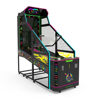 Machine d'arcade de basketball commerciale d'intérieur pliable à monnayeur avec distribution de tickets pour deux joueurs certifiée CE