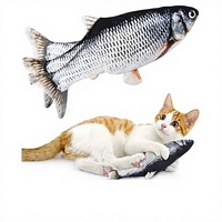 Jouet interactif électrique en peluche pour chat en forme de poisson - Recharge USB, simulation de mouvements ondulants et de saut, idée cadeau multi-fêtes