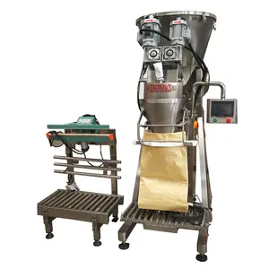 Semi Automatic 10kg 25kg 50kg flour milk powder bag filling and sewing machine with heat sealing