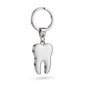 Llavero de metal con forma de diente esmaltado, grabado de nombre personalizado, nuevo diseño, recuerdo <span class=keywords><strong>para</strong></span> dentistas y pacientes - Product Image 1