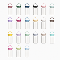 Bouteille d'eau portable en verre borosilicate 450 ml, couleur macaron, avec poignée, tasse simple pour le bureau, l'école, les voyages et l'usage quotidien